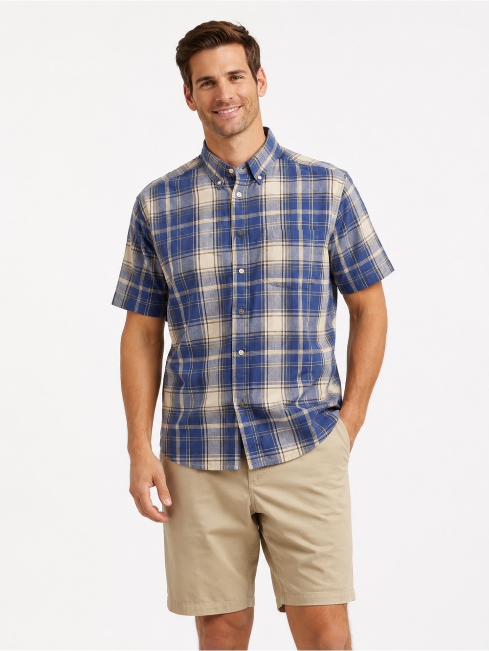 Vintage Eclectic Plaid Shirt Men’s L Dockers Western Preppy